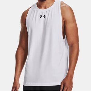 new under armour white mens xl tank top no stains worn once